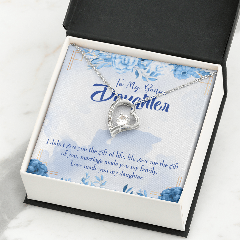 To My Daughter Bonus Daughter Forever Necklace w Message Card-Express Your Love Gifts