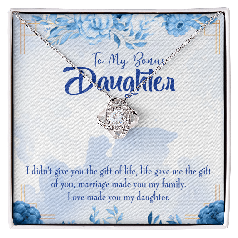 To My Daughter Bonus Daughter Infinity Knot Necklace Message Card-Express Your Love Gifts