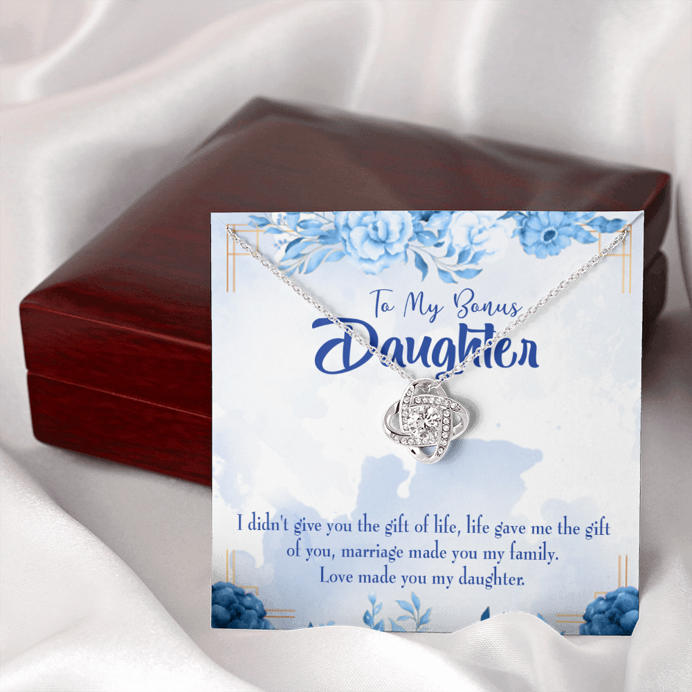 To My Daughter Bonus Daughter Infinity Knot Necklace Message Card-Express Your Love Gifts