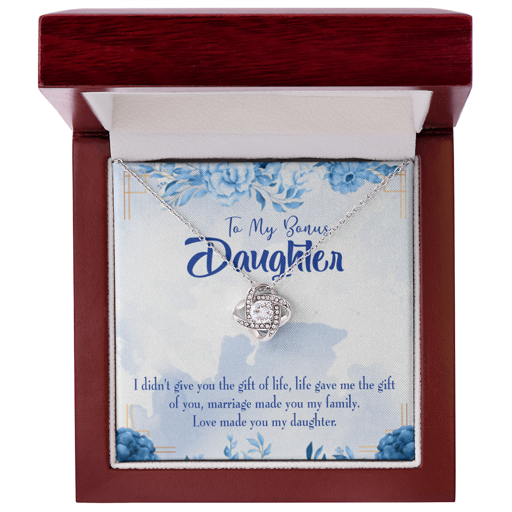 To My Daughter Bonus Daughter Infinity Knot Necklace Message Card-Express Your Love Gifts