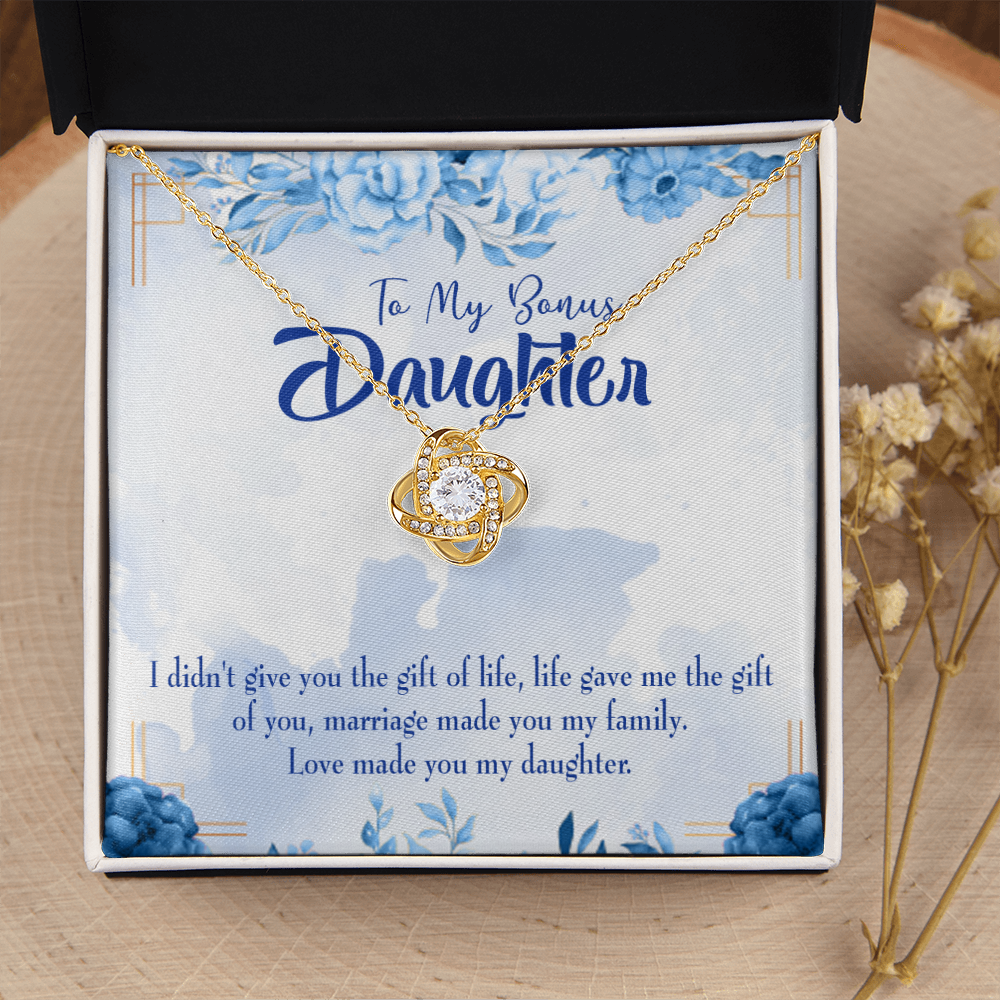To My Daughter Bonus Daughter Infinity Knot Necklace Message Card-Express Your Love Gifts