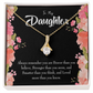 To My Daughter Braver Stronger and Smarter Alluring Ribbon Necklace Message Card-Express Your Love Gifts