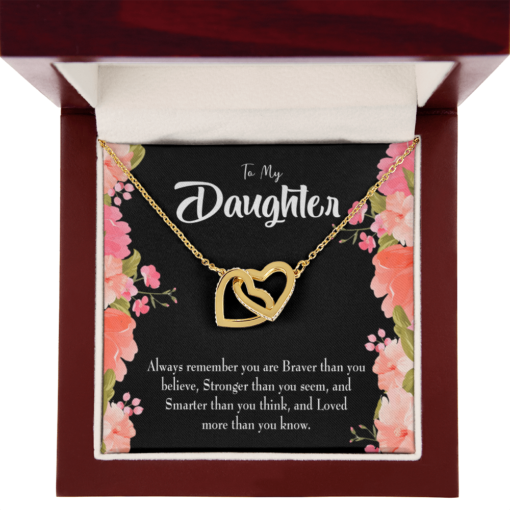To My Daughter Braver Stronger and Smarter Inseparable Necklace-Express Your Love Gifts