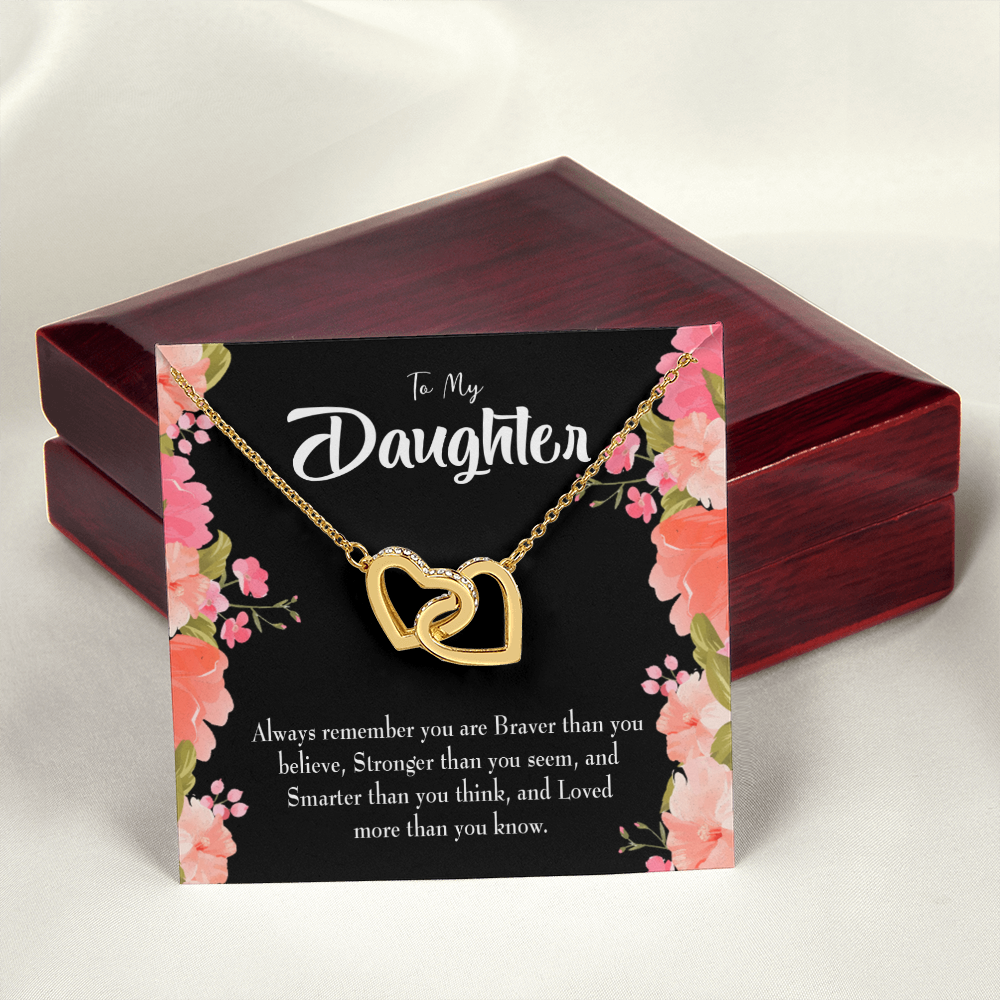 To My Daughter Braver Stronger and Smarter Inseparable Necklace-Express Your Love Gifts