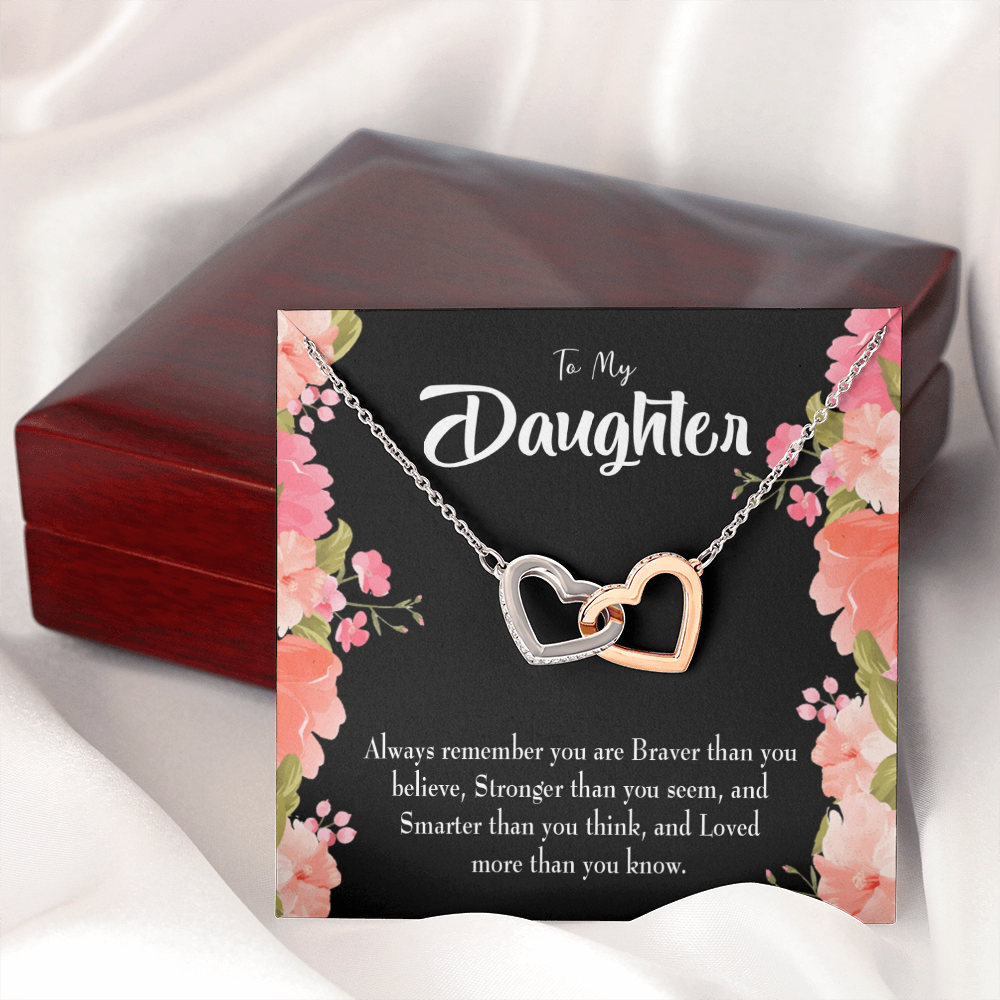 To My Daughter Braver Stronger and Smarter Inseparable Necklace-Express Your Love Gifts