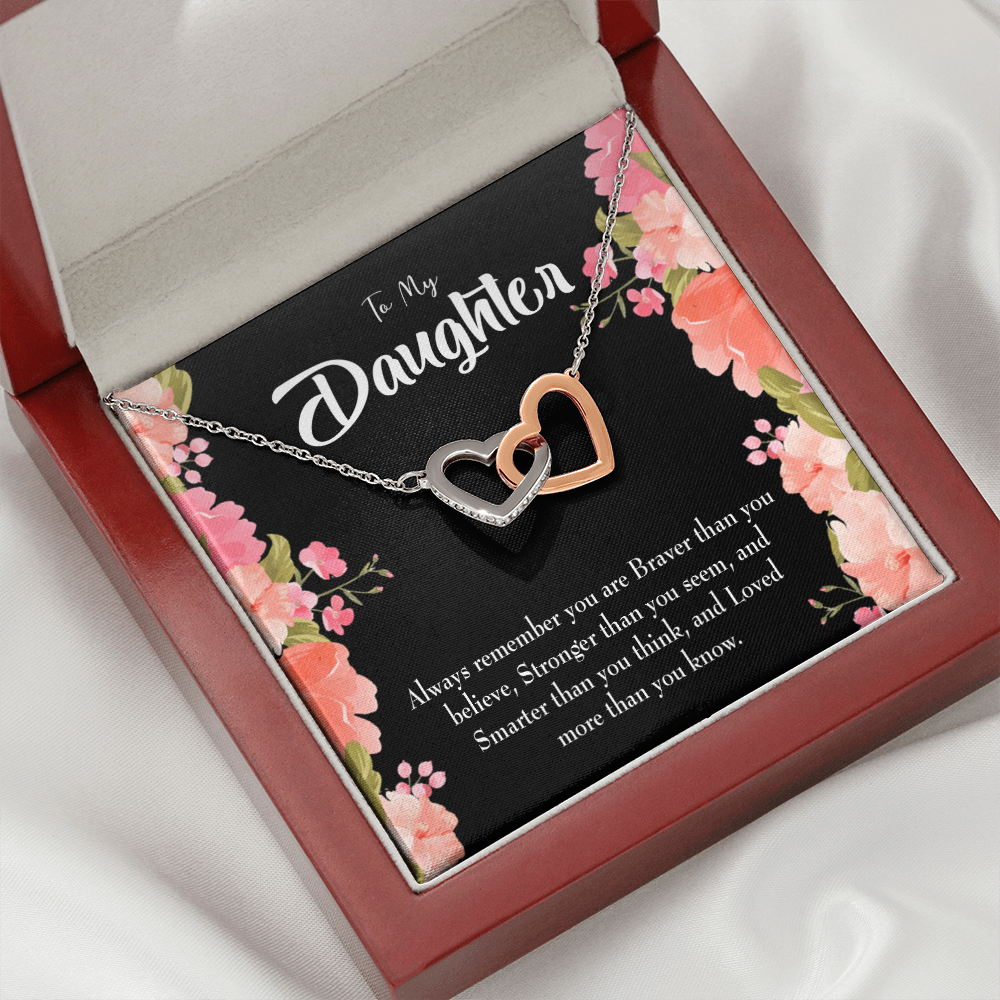 To My Daughter Braver Stronger and Smarter Inseparable Necklace-Express Your Love Gifts