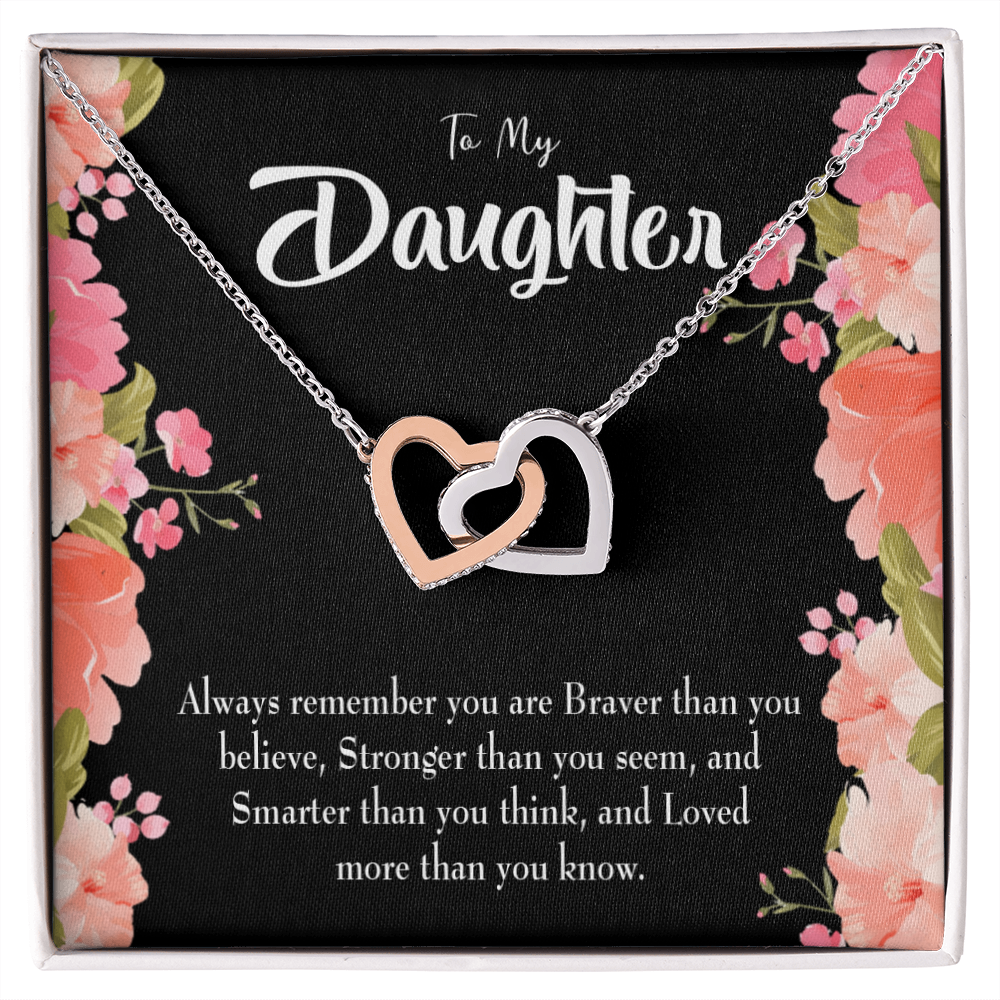 To My Daughter Braver Stronger and Smarter Inseparable Necklace-Express Your Love Gifts
