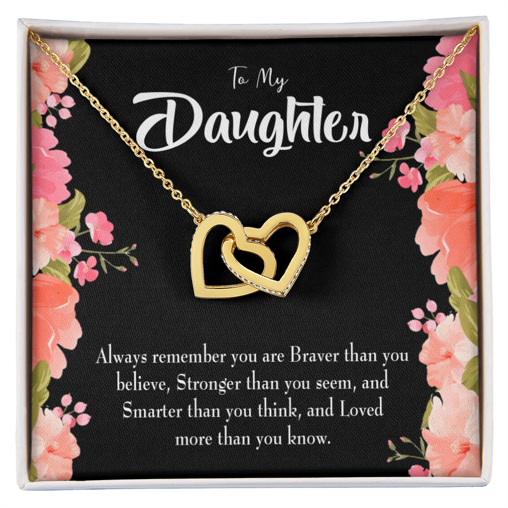 To My Daughter Braver Stronger and Smarter Inseparable Necklace-Express Your Love Gifts