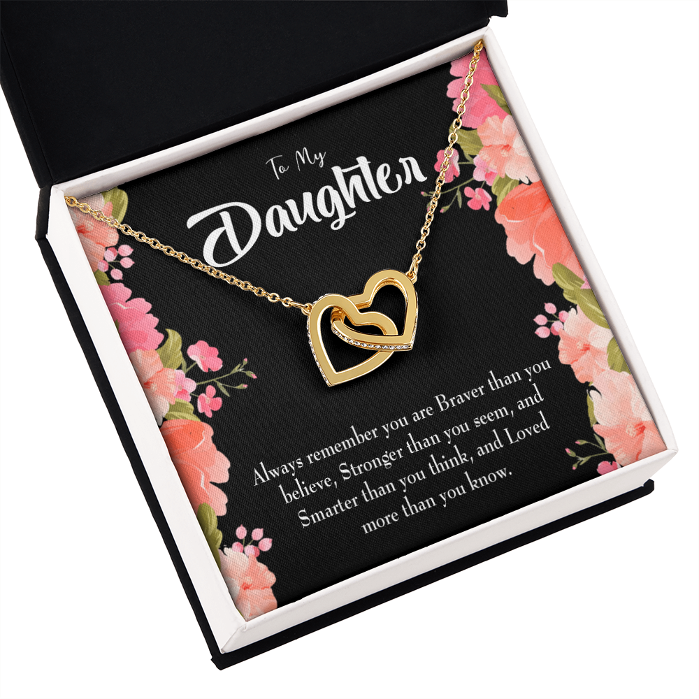To My Daughter Braver Stronger and Smarter Inseparable Necklace-Express Your Love Gifts