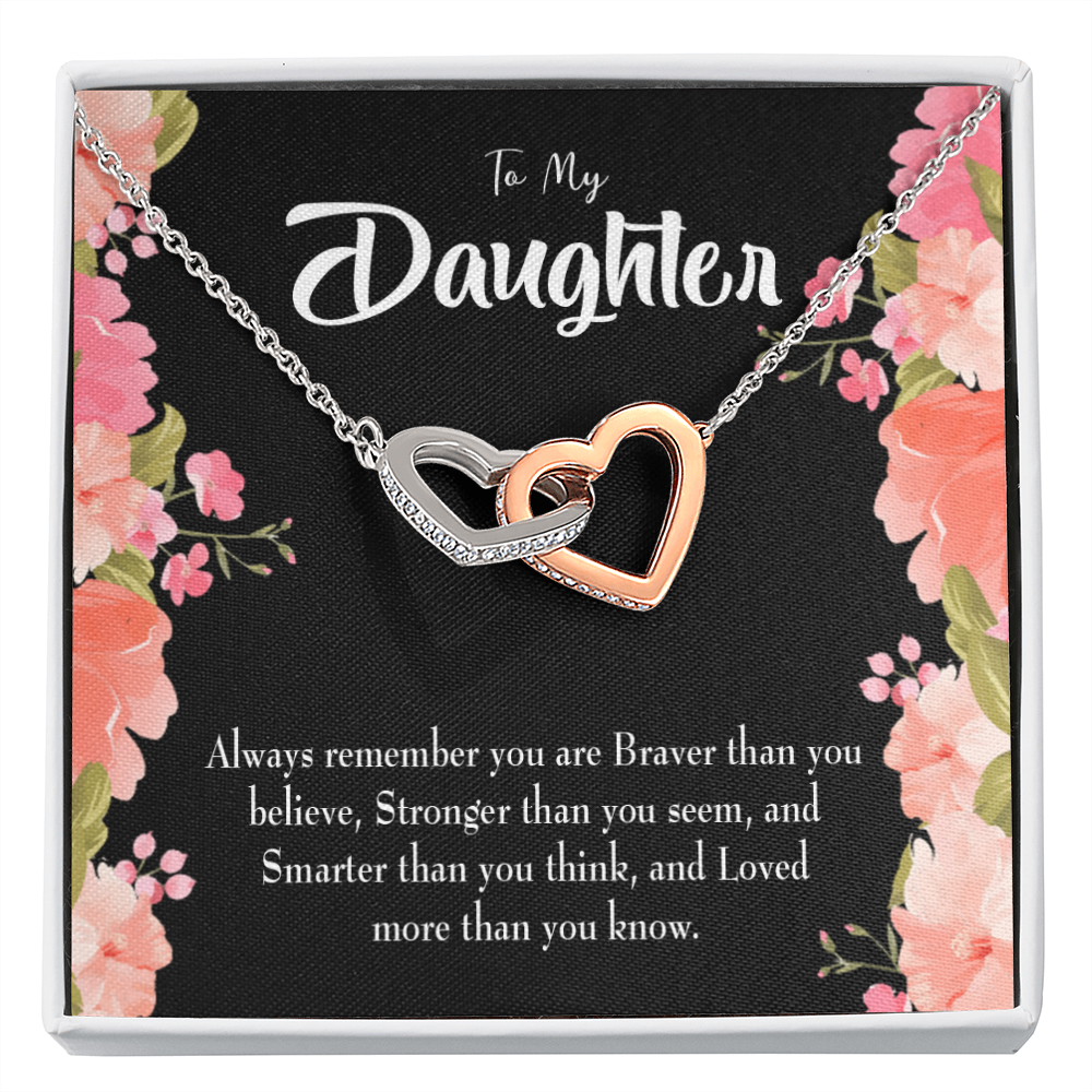 To My Daughter Braver Stronger and Smarter Inseparable Necklace-Express Your Love Gifts
