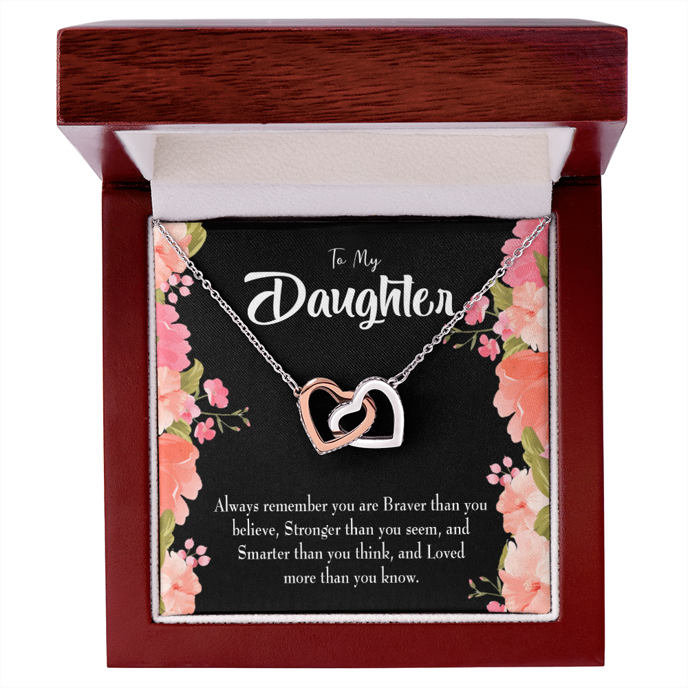 To My Daughter Braver Stronger and Smarter Inseparable Necklace-Express Your Love Gifts