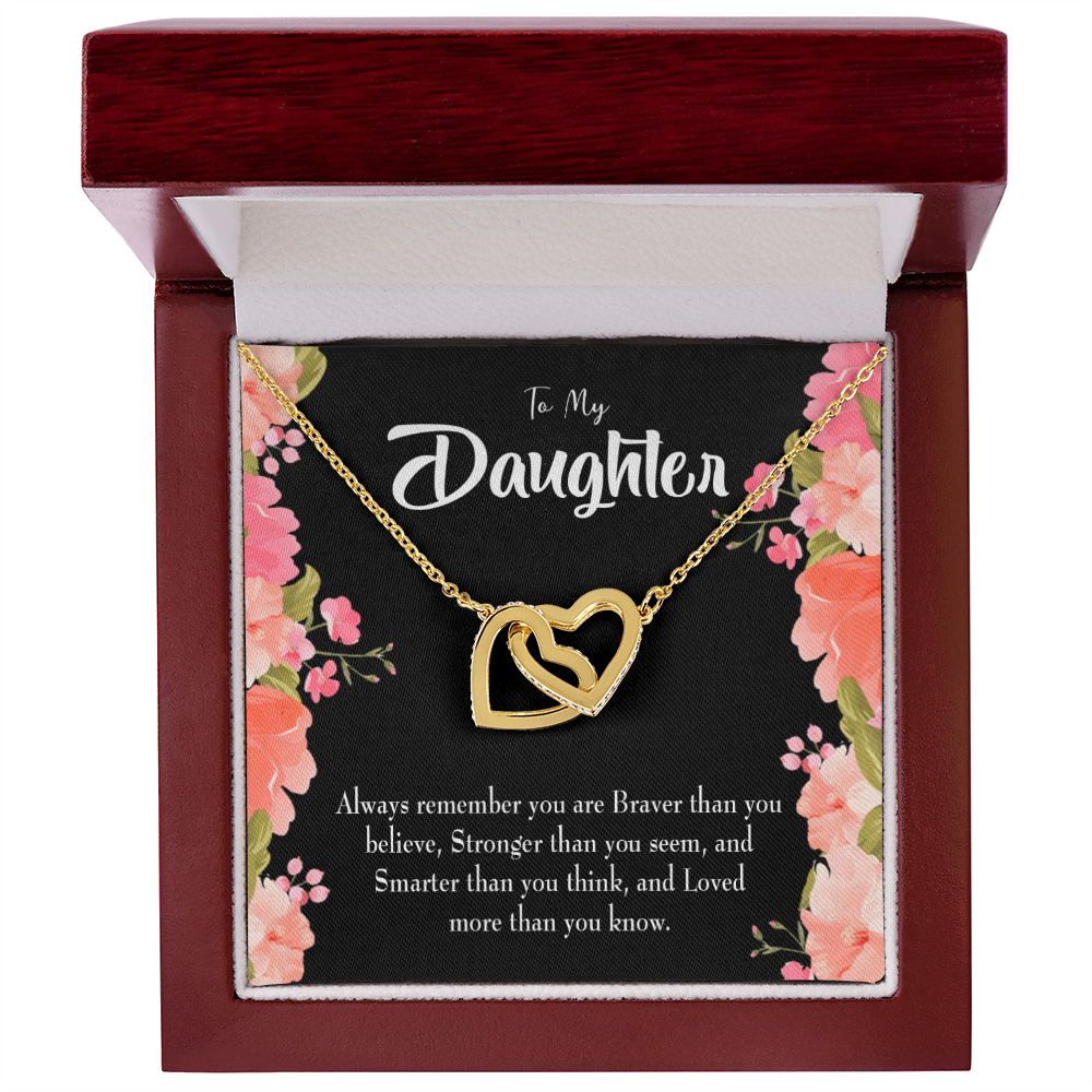 To My Daughter Braver Stronger and Smarter Inseparable Necklace-Express Your Love Gifts
