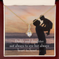 To My Daughter Dad and Daughter Heart to Heart Alluring Ribbon Necklace Message Card-Express Your Love Gifts