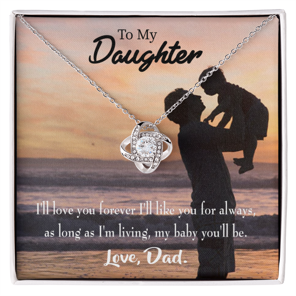 To My Daughter Dad Loves You Forever Infinity Knot Necklace Message Card-Express Your Love Gifts