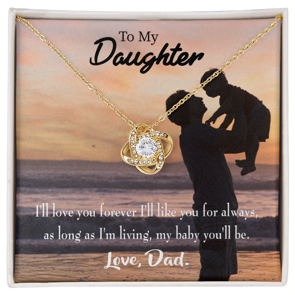To My Daughter Dad Loves You Forever Infinity Knot Necklace Message Card-Express Your Love Gifts