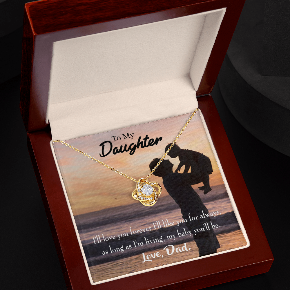 To My Daughter Dad Loves You Forever Infinity Knot Necklace Message Card-Express Your Love Gifts