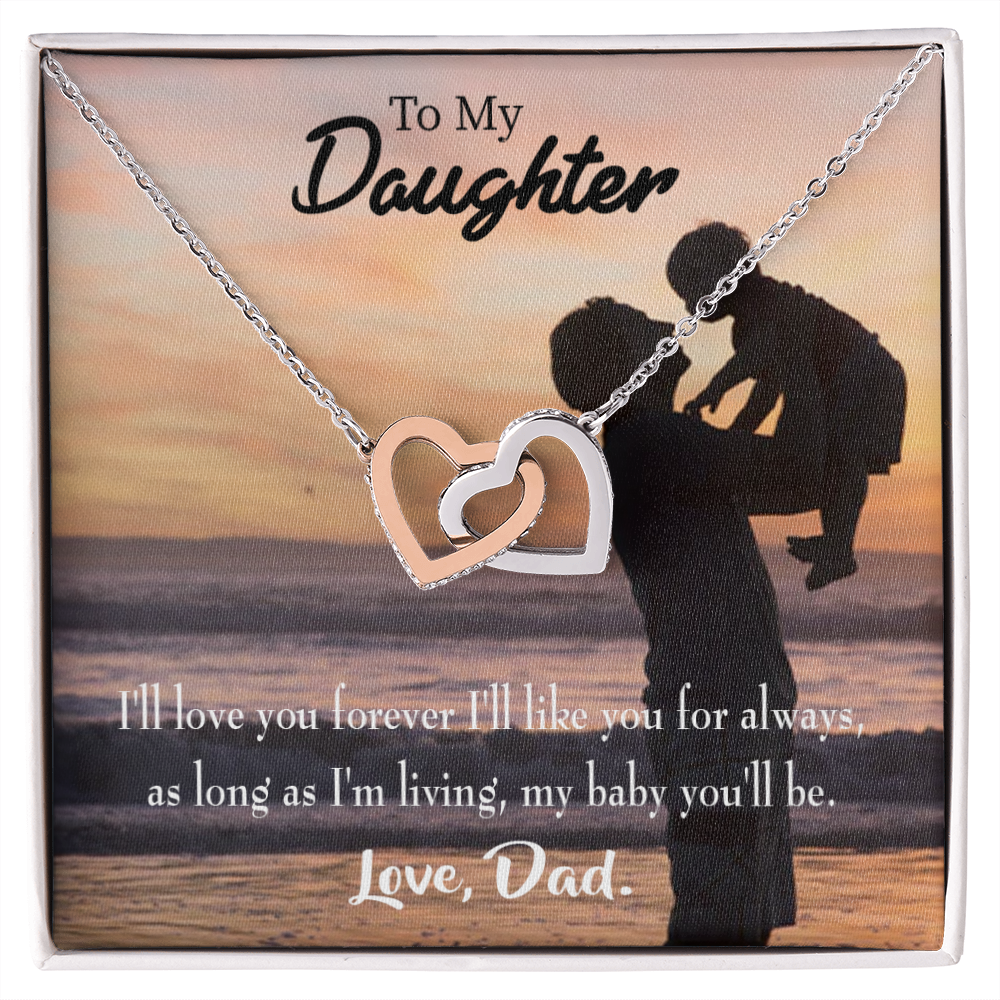To My Daughter Dad Loves You Forever Inseparable Necklace-Express Your Love Gifts