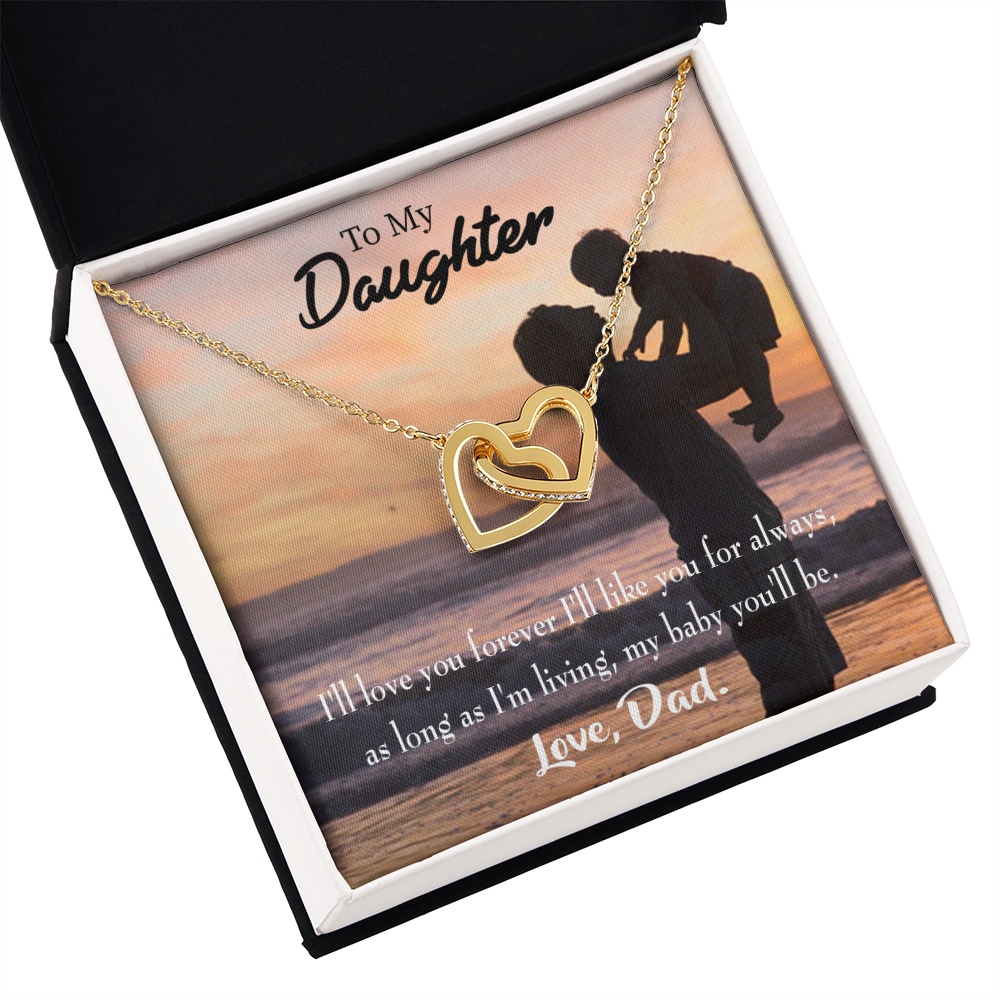 To My Daughter Dad Loves You Forever Inseparable Necklace-Express Your Love Gifts