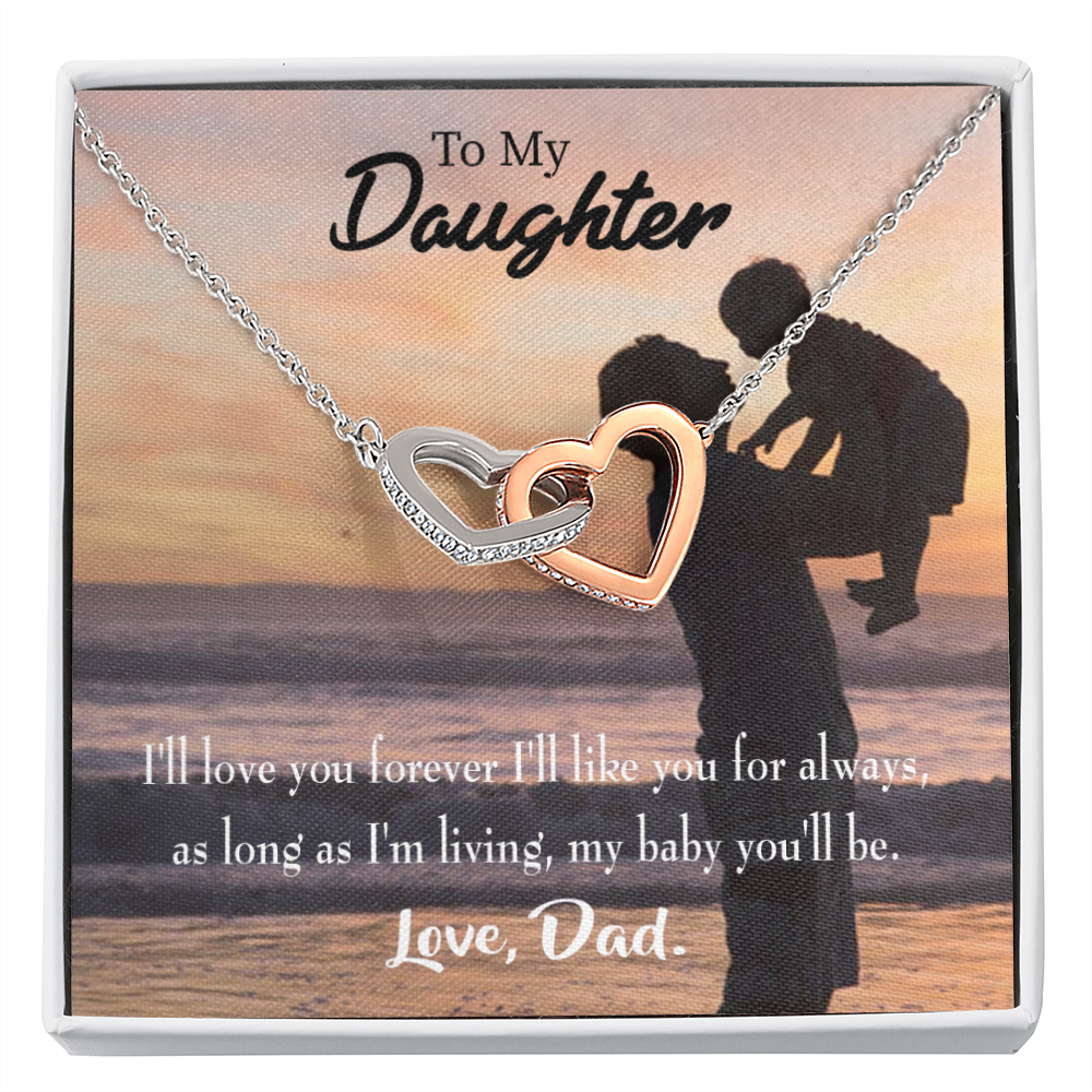 To My Daughter Dad Loves You Forever Inseparable Necklace-Express Your Love Gifts