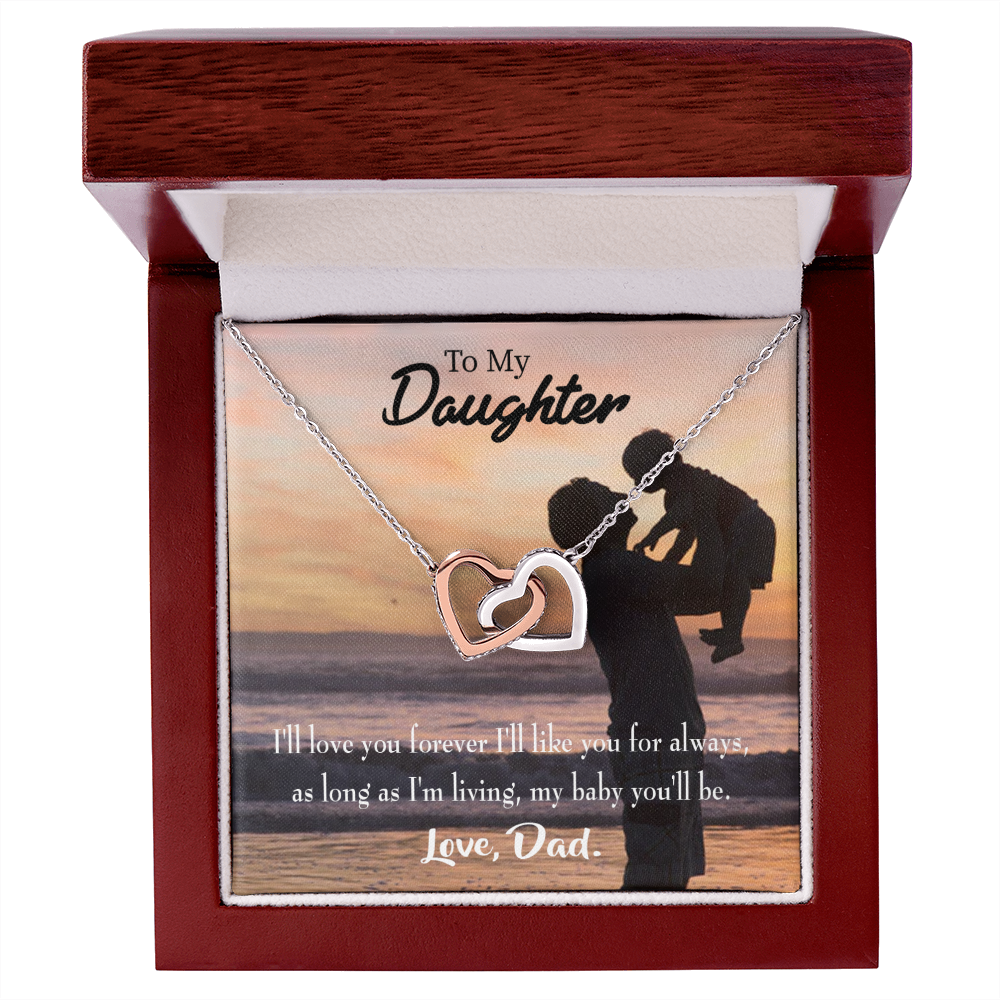 To My Daughter Dad Loves You Forever Inseparable Necklace-Express Your Love Gifts