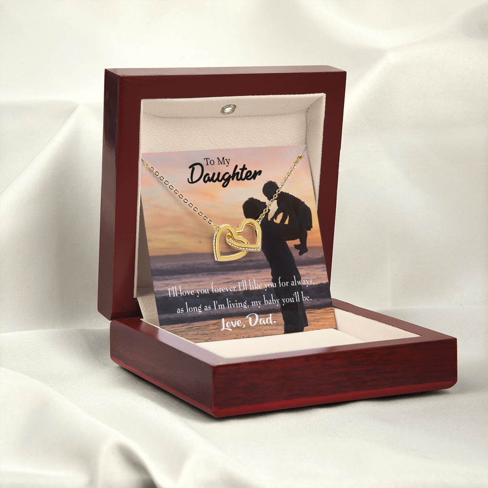 To My Daughter Dad Loves You Forever Inseparable Necklace-Express Your Love Gifts