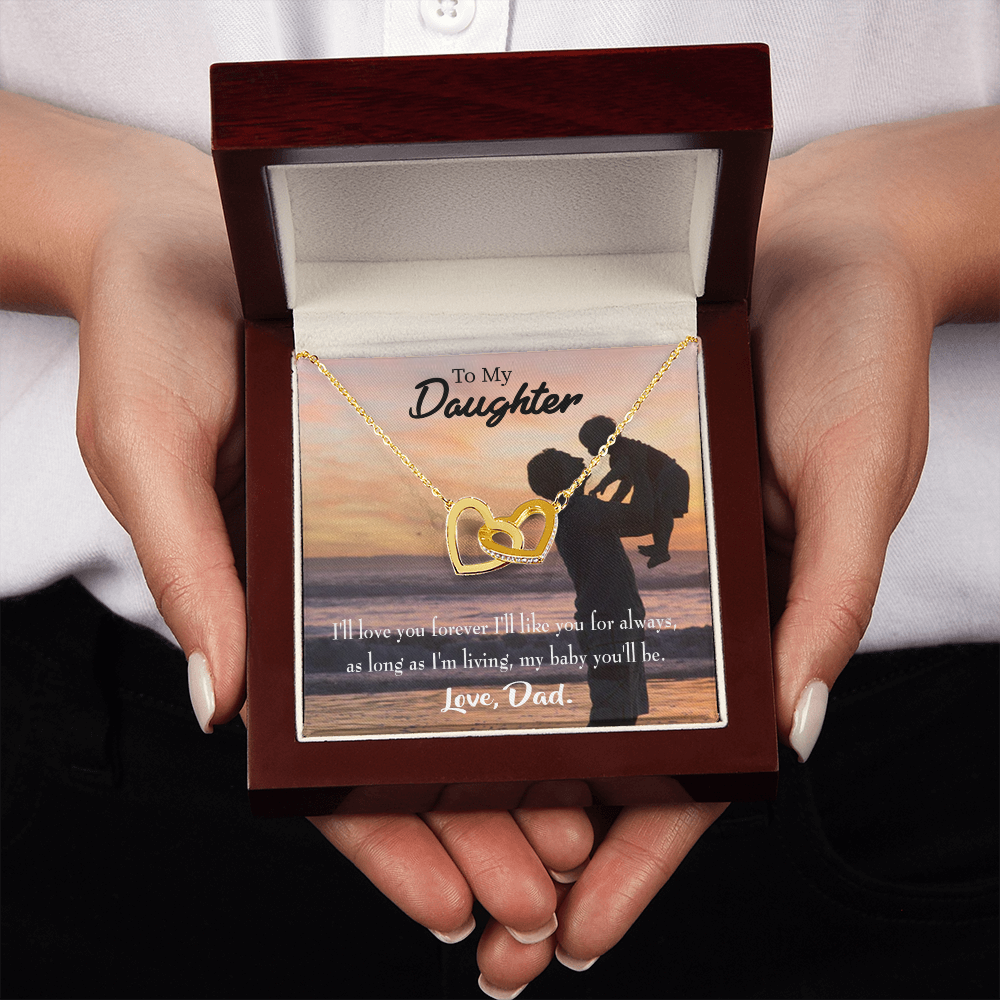 To My Daughter Dad Loves You Forever Inseparable Necklace-Express Your Love Gifts