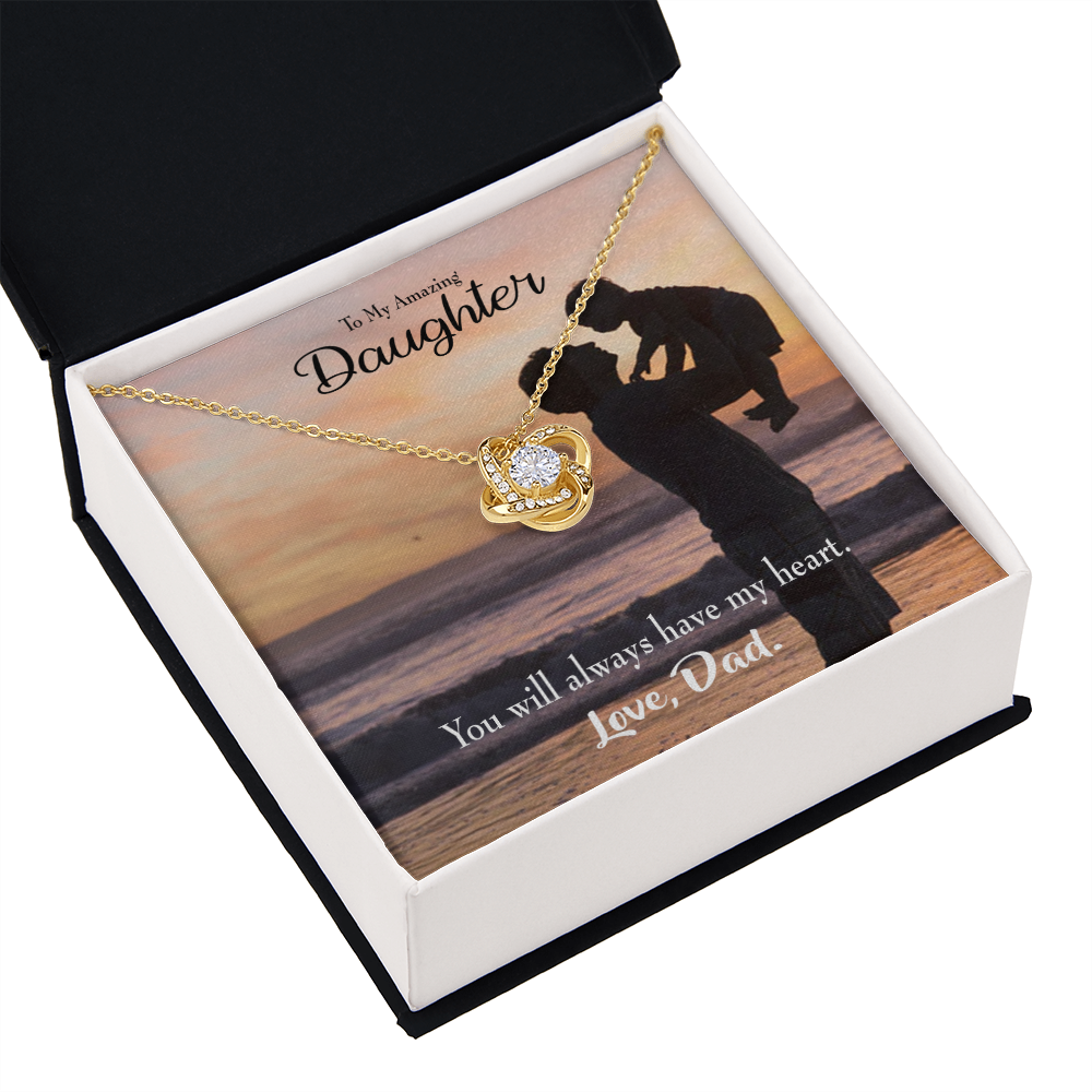 To My Daughter Dad's Amazing Daughter Infinity Knot Necklace Message Card-Express Your Love Gifts