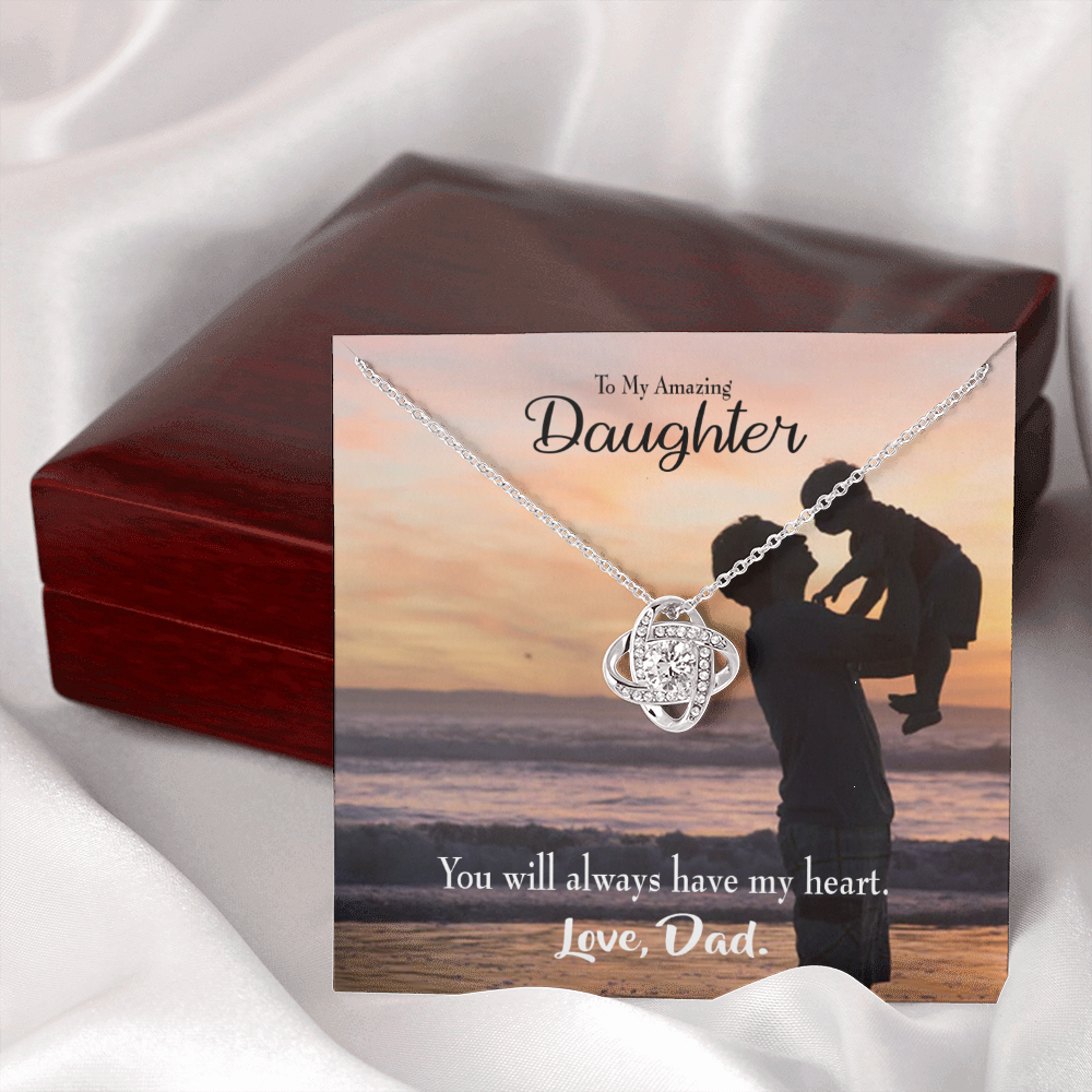 To My Daughter Dad's Amazing Daughter Infinity Knot Necklace Message Card-Express Your Love Gifts