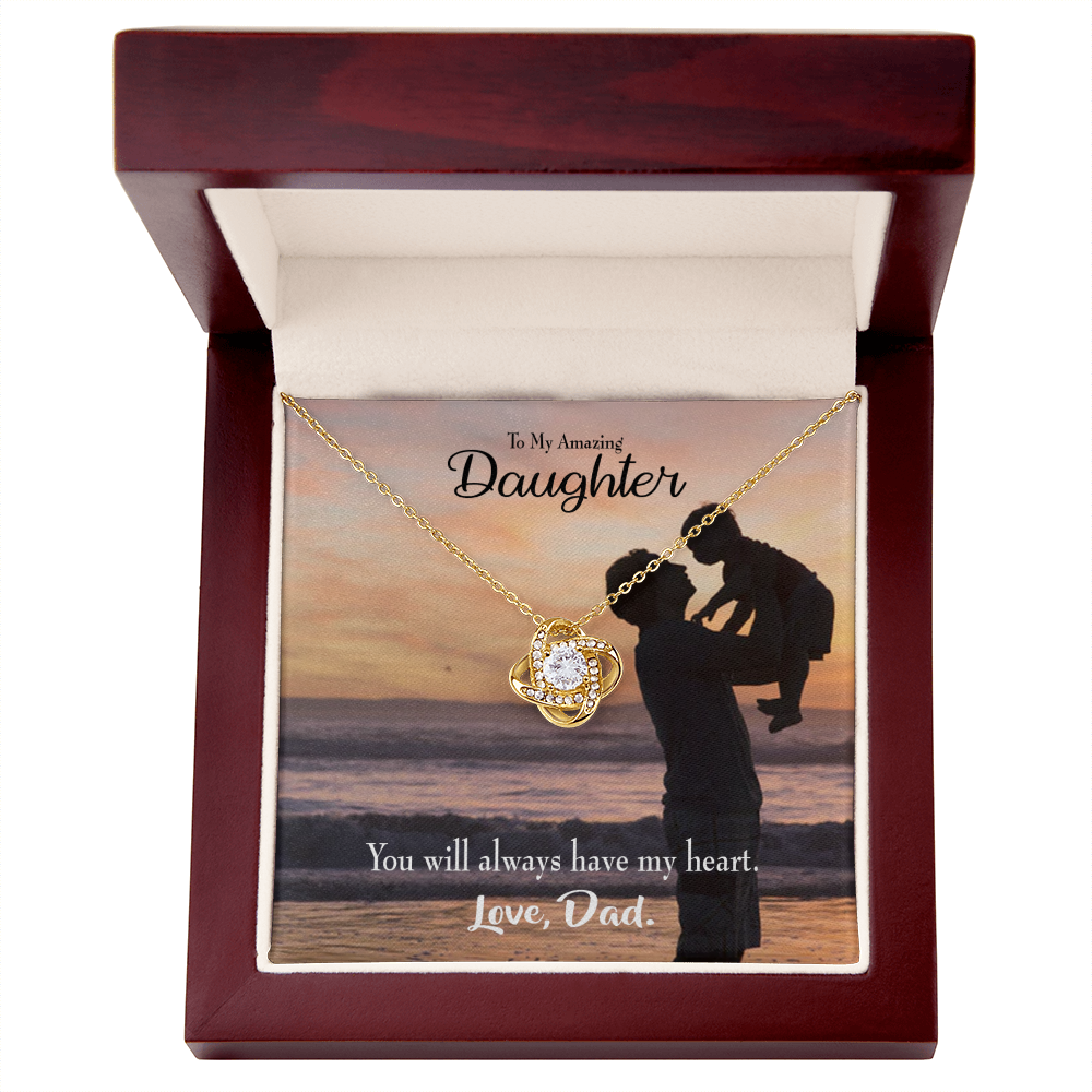 To My Daughter Dad's Amazing Daughter Infinity Knot Necklace Message Card-Express Your Love Gifts