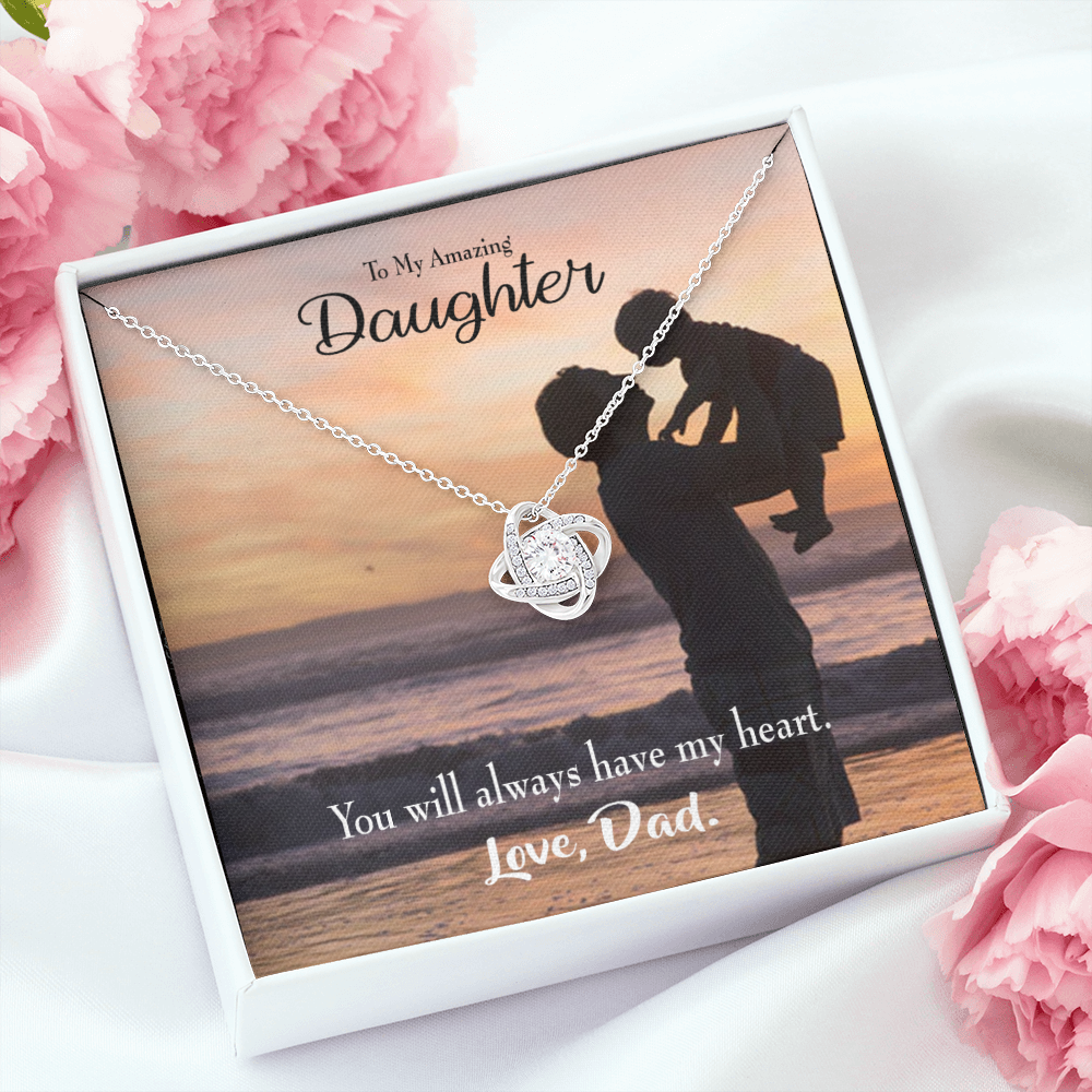 To My Daughter Dad's Amazing Daughter Infinity Knot Necklace Message Card-Express Your Love Gifts