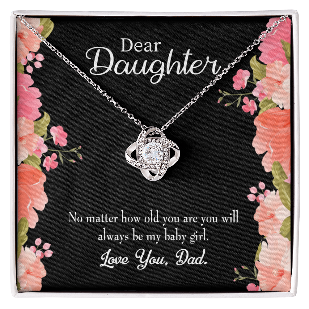 To My Daughter Dad's Baby Girl Infinity Knot Necklace Message Card-Express Your Love Gifts