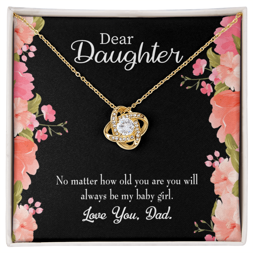 To My Daughter Dad's Baby Girl Infinity Knot Necklace Message Card-Express Your Love Gifts