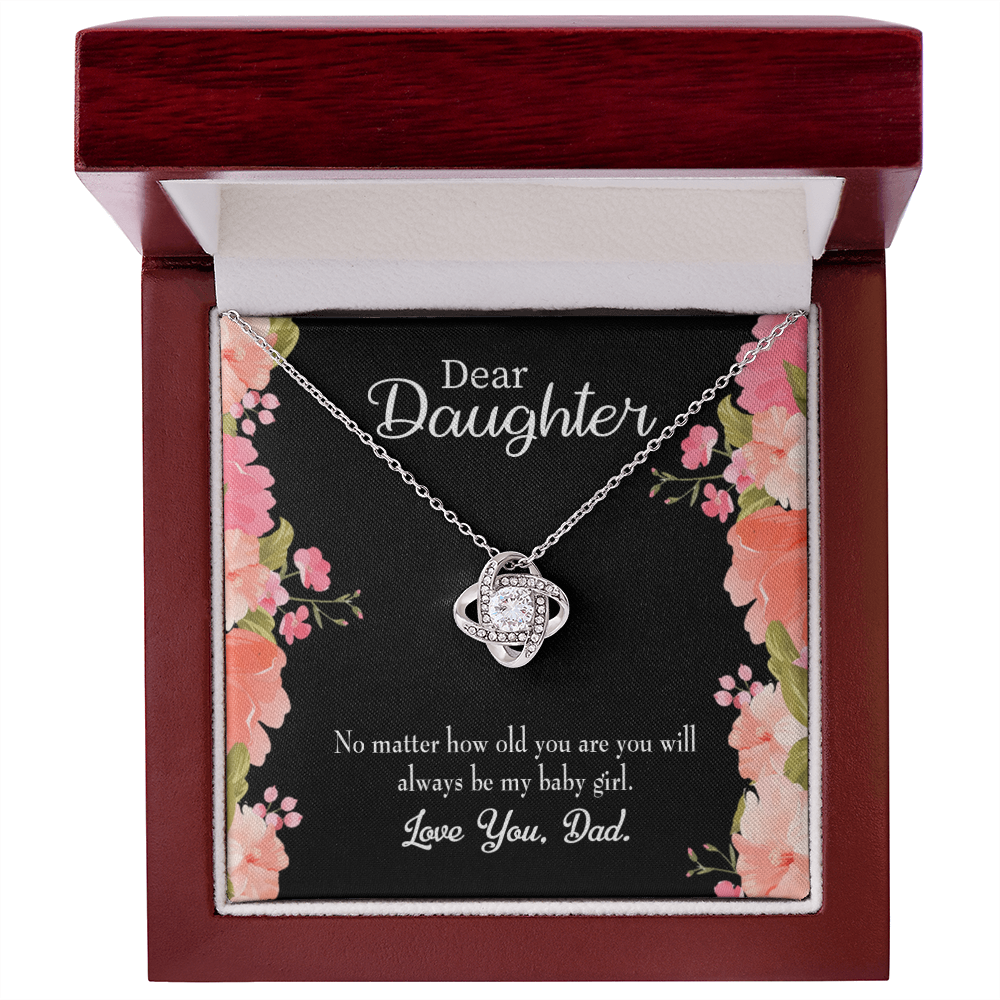 To My Daughter Dad's Baby Girl Infinity Knot Necklace Message Card-Express Your Love Gifts