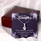 To My Daughter Dad's Beautiful Daughter Alluring Ribbon Necklace Message Card-Express Your Love Gifts