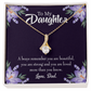 To My Daughter Dad's Beautiful Daughter Alluring Ribbon Necklace Message Card-Express Your Love Gifts