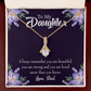 To My Daughter Dad's Beautiful Daughter Alluring Ribbon Necklace Message Card-Express Your Love Gifts