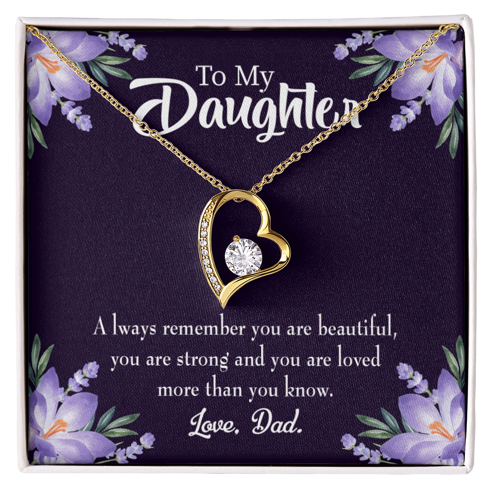 To My Daughter Dad's Beautiful Daughter Forever Necklace w Message Card-Express Your Love Gifts
