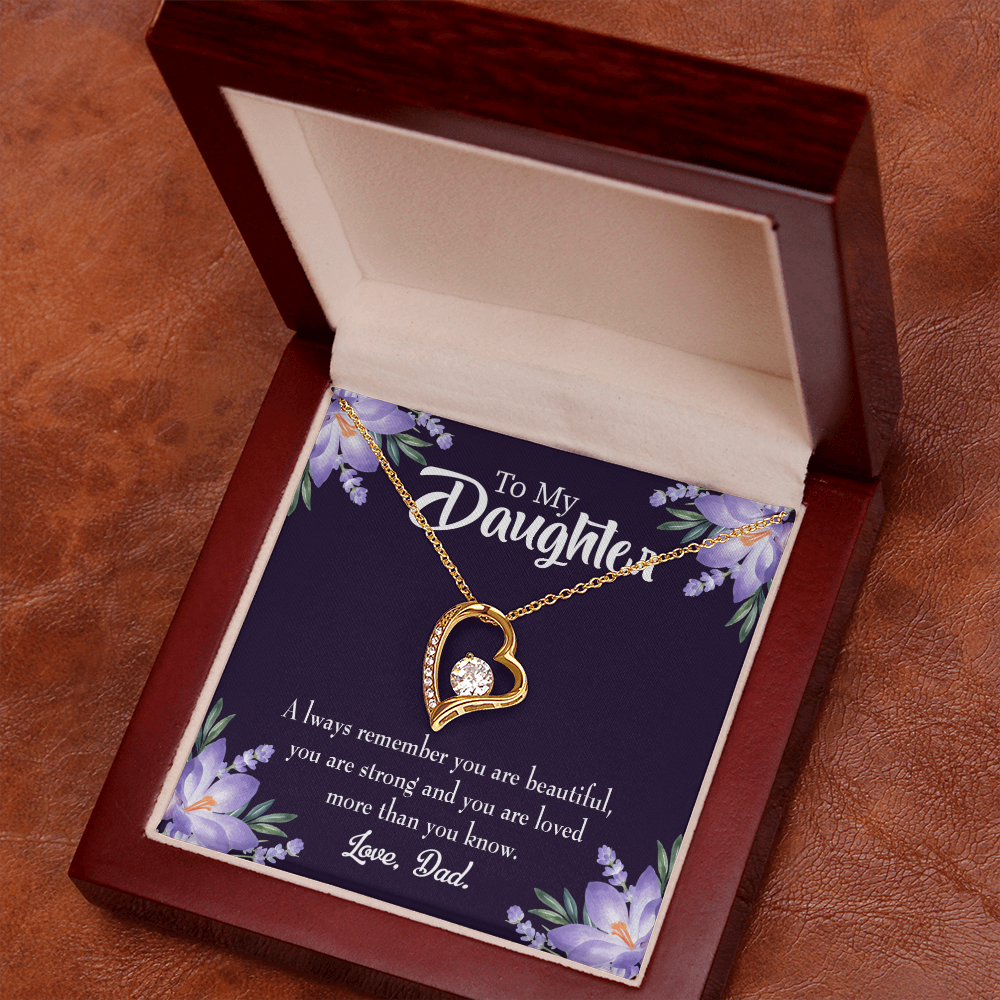 To My Daughter Dad's Beautiful Daughter Forever Necklace w Message Card-Express Your Love Gifts