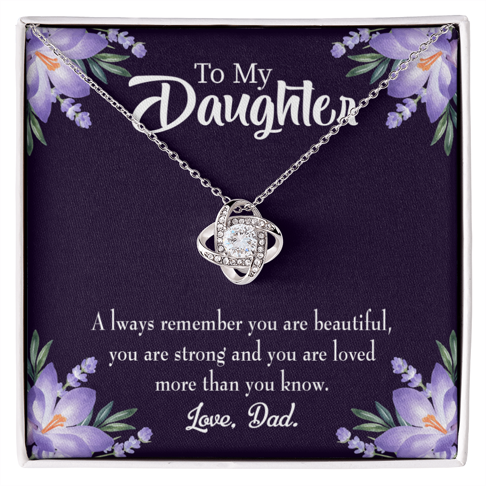 To My Daughter Dad's Beautiful Daughter Infinity Knot Necklace Message Card-Express Your Love Gifts