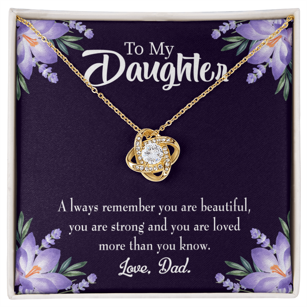 To My Daughter Dad's Beautiful Daughter Infinity Knot Necklace Message Card-Express Your Love Gifts