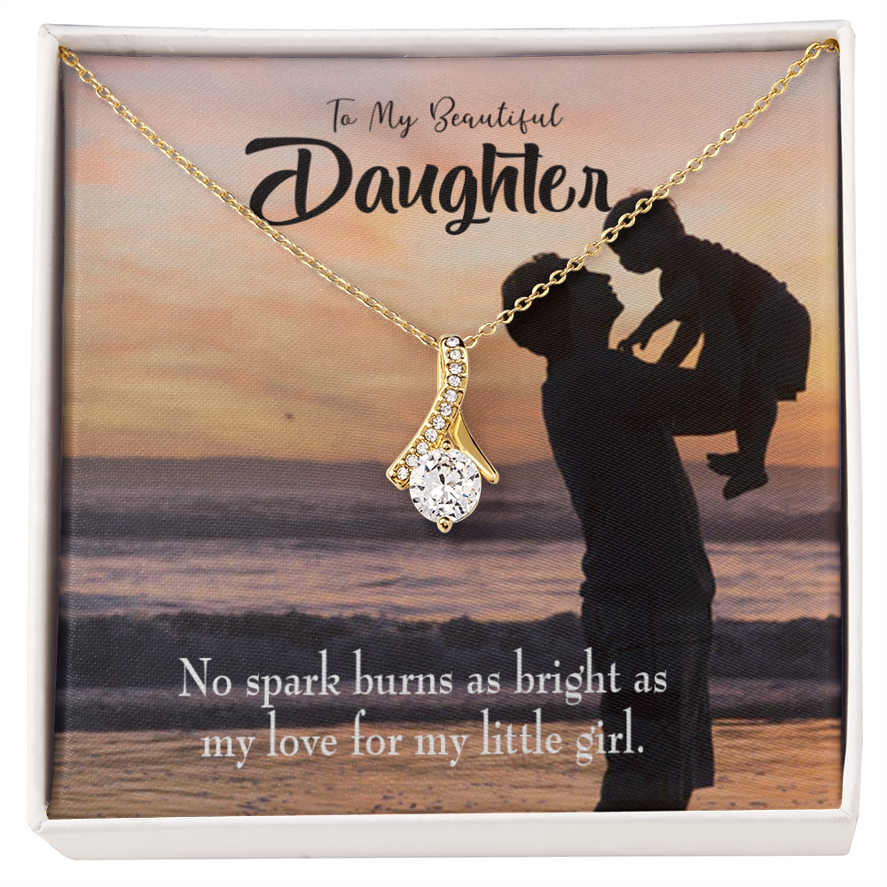 To My Daughter Dad's Bright Love Alluring Ribbon Necklace Message Card-Express Your Love Gifts