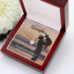 To My Daughter Dad's Bright Love Alluring Ribbon Necklace Message Card-Express Your Love Gifts
