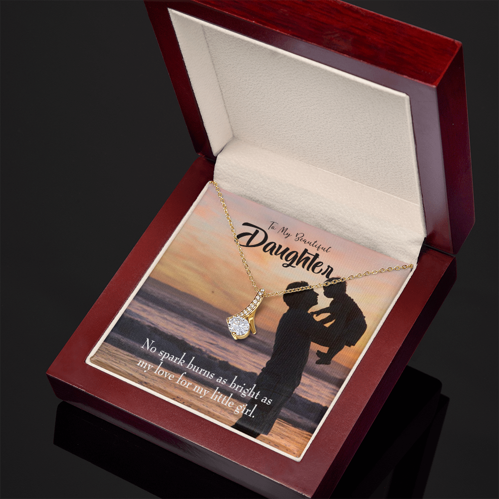 To My Daughter Dad's Bright Love Alluring Ribbon Necklace Message Card-Express Your Love Gifts