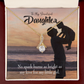 To My Daughter Dad's Bright Love Alluring Ribbon Necklace Message Card-Express Your Love Gifts