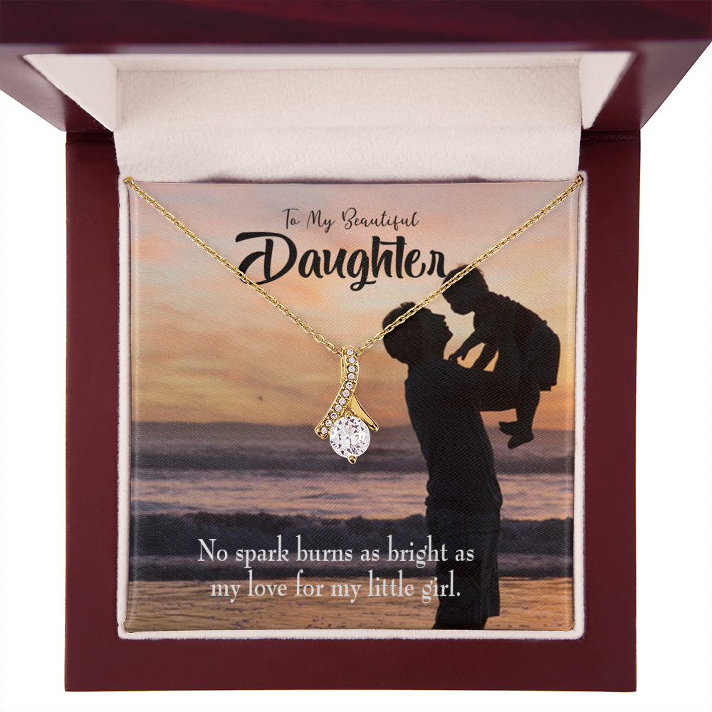 To My Daughter Dad's Bright Love Alluring Ribbon Necklace Message Card-Express Your Love Gifts