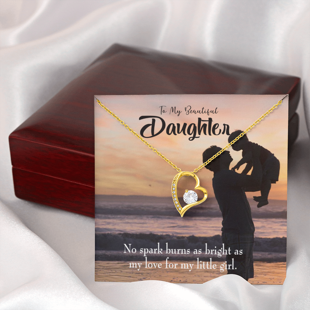 To My Daughter Dad's Bright Love Forever Necklace w Message Card-Express Your Love Gifts