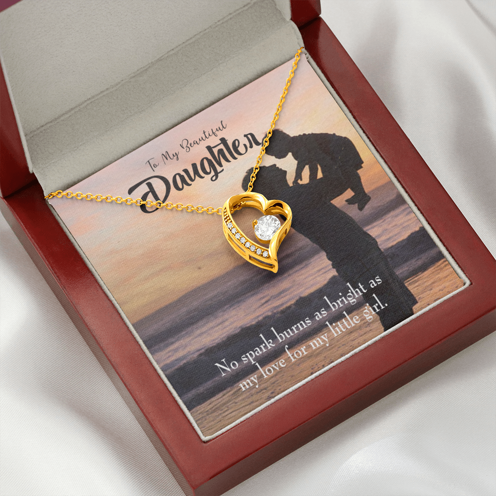 To My Daughter Dad's Bright Love Forever Necklace w Message Card-Express Your Love Gifts