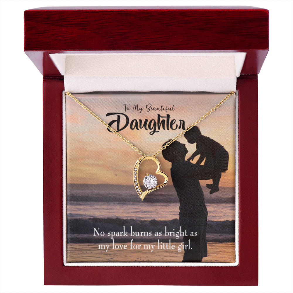 To My Daughter Dad's Bright Love Forever Necklace w Message Card-Express Your Love Gifts