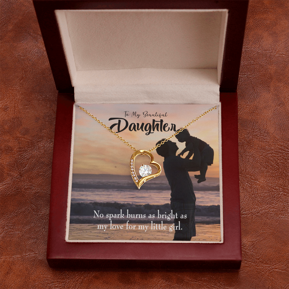 To My Daughter Dad's Bright Love Forever Necklace w Message Card-Express Your Love Gifts