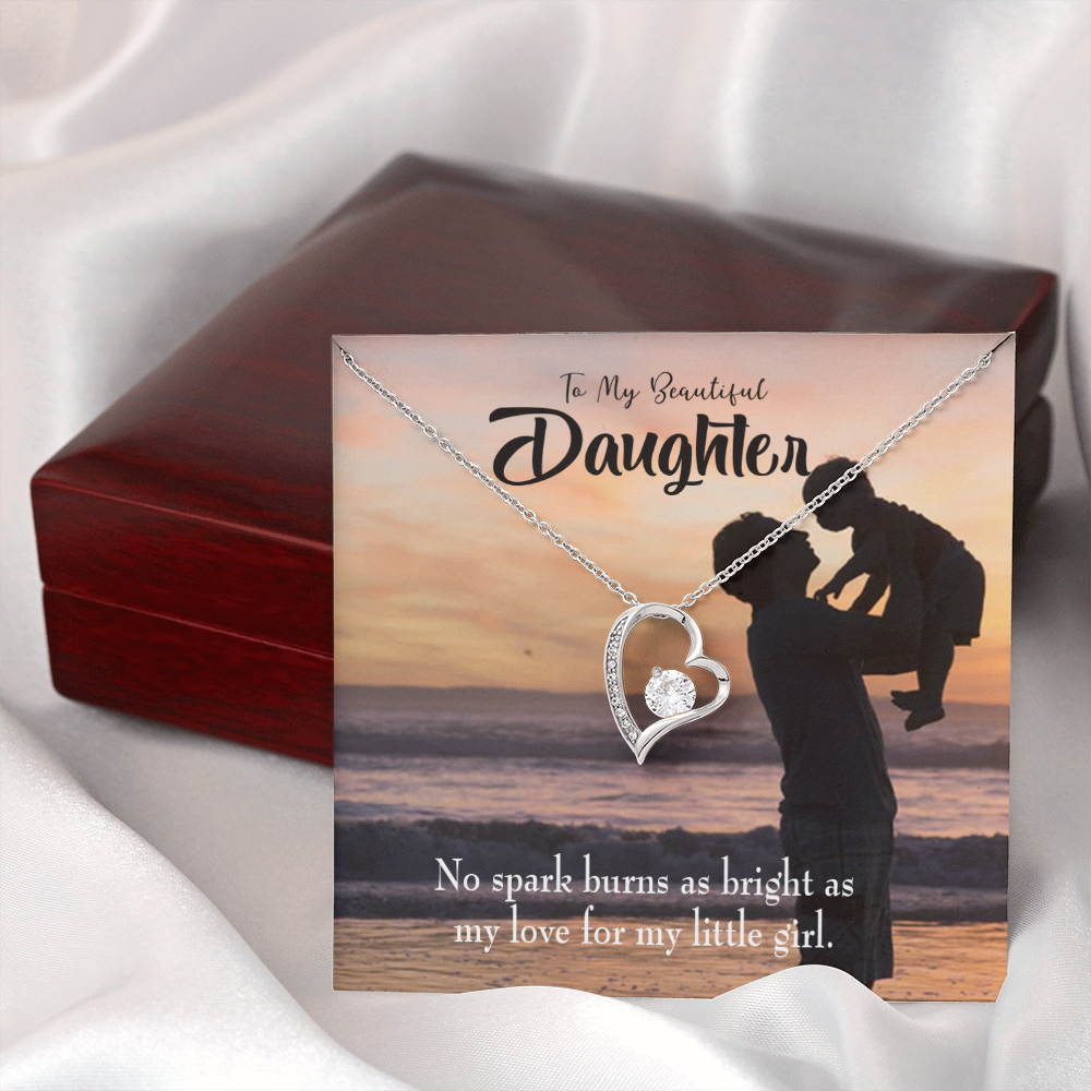 To My Daughter Dad's Bright Love Forever Necklace w Message Card-Express Your Love Gifts